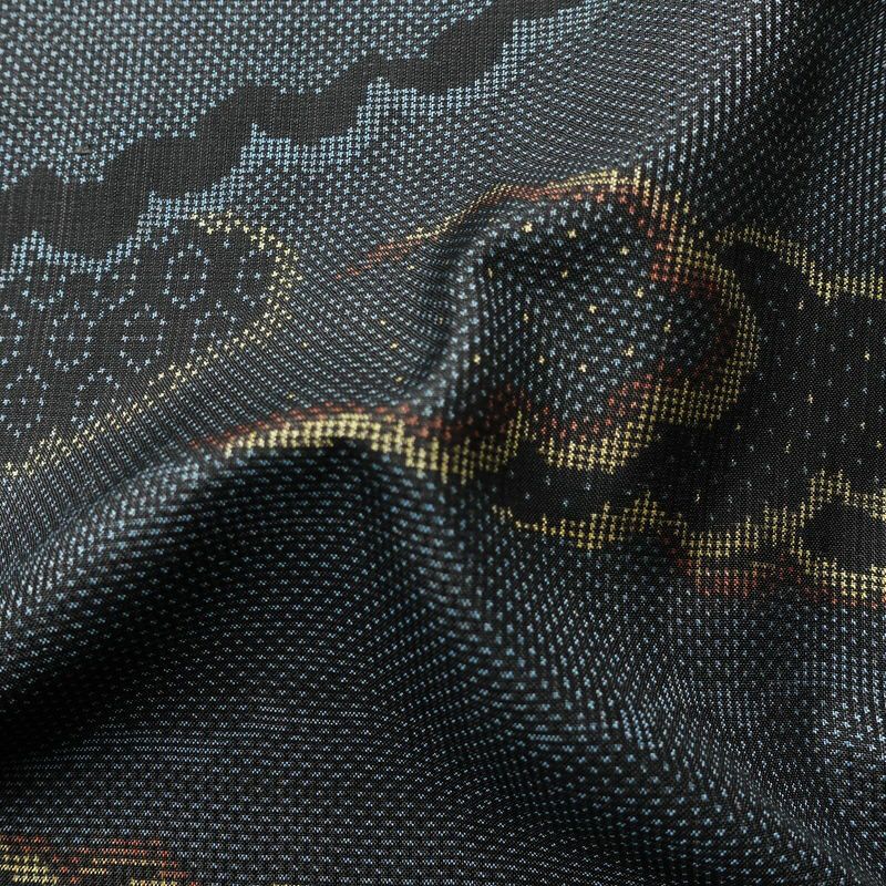 紬 正絹 雲柄 袷仕立て 身丈160.5cm 裄丈67cm リサイクル着物 着物 青・紺_画像21