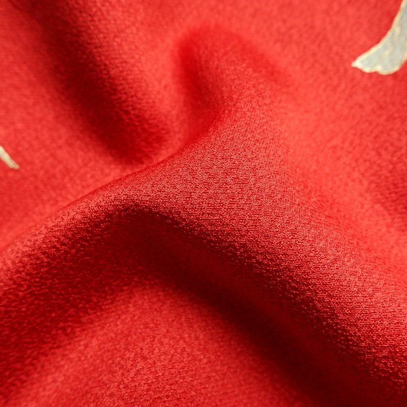 振袖 正絹 花柄 袷仕立て 身丈164cm 裄丈65.5cm リサイクル着物 着物 箔 金彩 成人式 二十歳 二十歳の集い 赤・朱_画像19