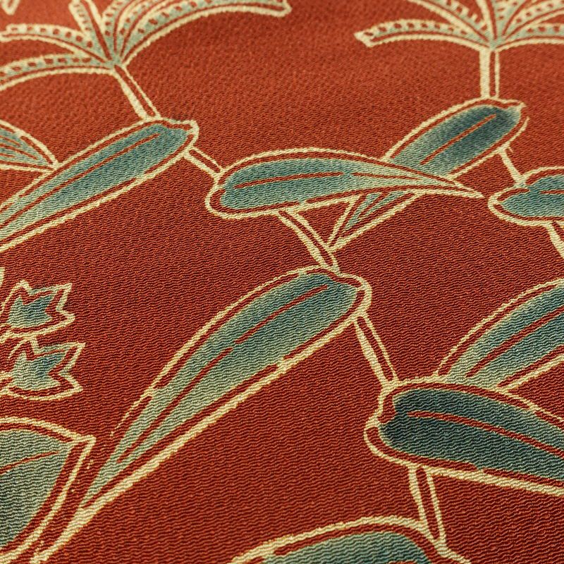 付け下げ 宮内庁御用達 赤城右堂 落款入り 縮緬 一つ紋付き 正絹 風景柄 袷仕立て 身丈156cm 裄丈64cm リサイクル着物 着物 モダン 茶_画像9