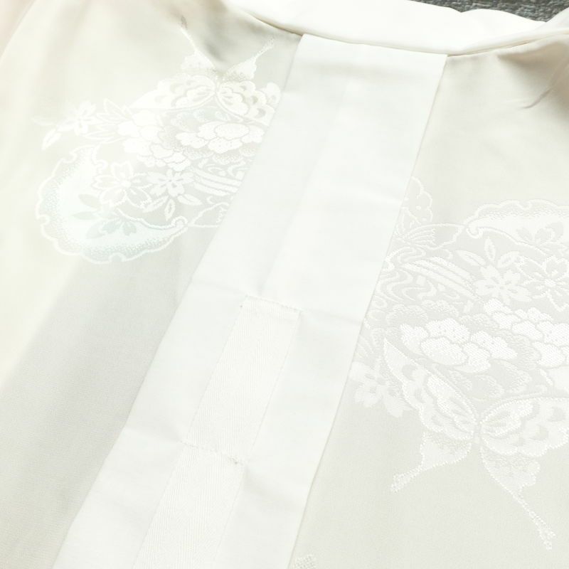 長襦袢 良品 振袖用 正絹 古典柄 袖無双・胴抜き 身丈124cm 裄丈65cm 蝶 リサイクル着物 ピンク_画像11