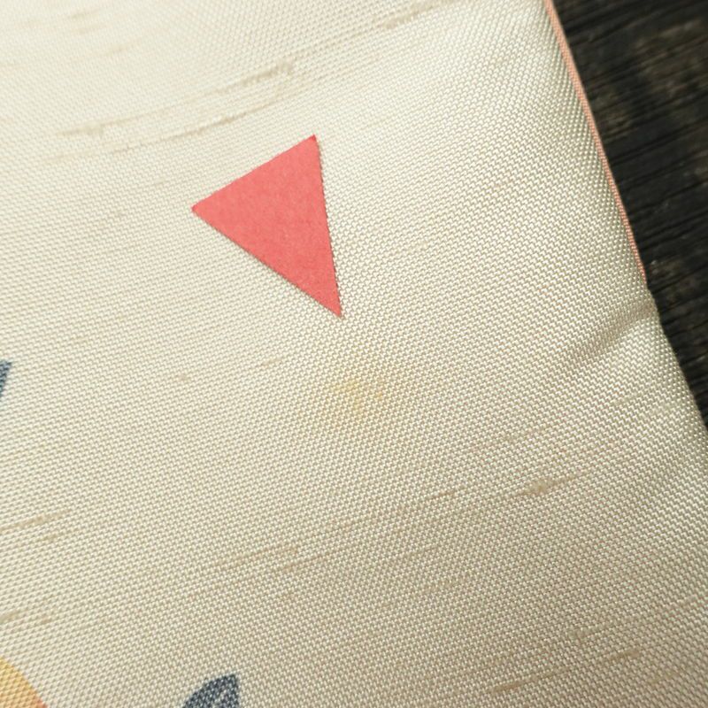 訪問着 加賀友禅 紬訪問着 元子 落款入り 正絹 花柄 袷仕立て 身丈160.5cm 裄丈68cm リサイクル着物 一部しつけ糸付き 着物 紬地 クリーム_画像15