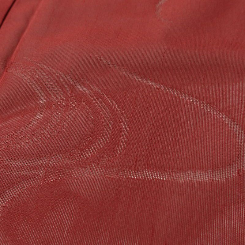 盛夏 紗 しつけ糸付き 正絹 流水・波柄 単衣仕立て 身丈163.5cm 裄丈65.5cm リサイクル着物 着物 薄物 赤・朱_画像7