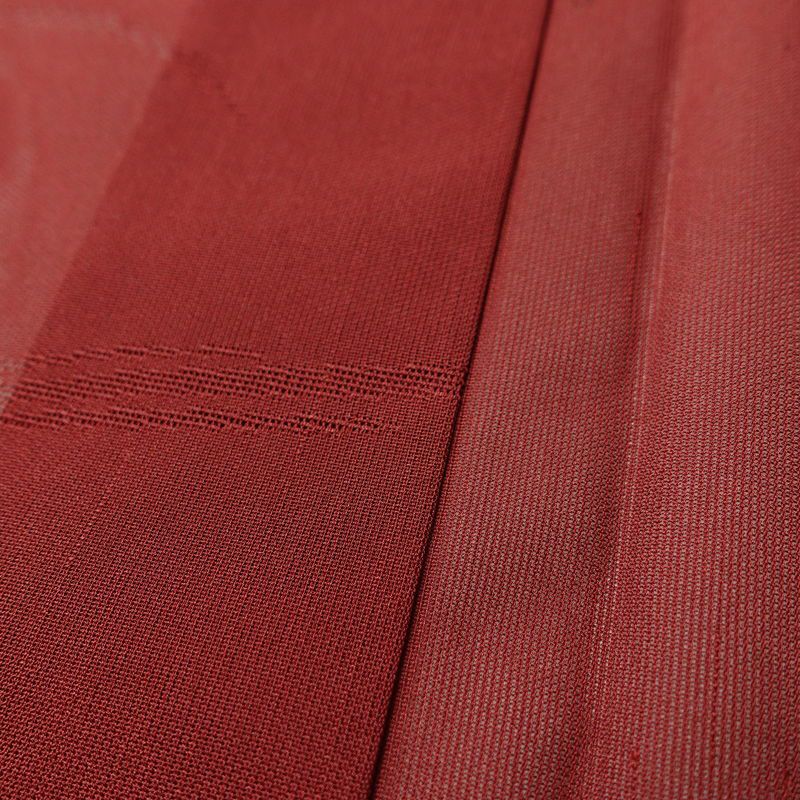 盛夏 紗 しつけ糸付き 正絹 流水・波柄 単衣仕立て 身丈163.5cm 裄丈65.5cm リサイクル着物 着物 薄物 赤・朱_画像9