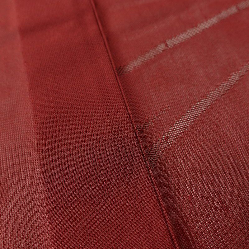 盛夏 紗 しつけ糸付き 正絹 流水・波柄 単衣仕立て 身丈163.5cm 裄丈65.5cm リサイクル着物 着物 薄物 赤・朱_画像10