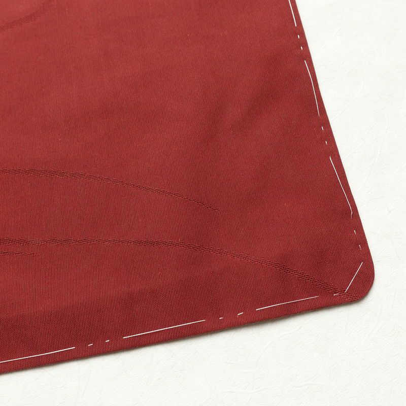 盛夏 紗 しつけ糸付き 正絹 流水・波柄 単衣仕立て 身丈163.5cm 裄丈65.5cm リサイクル着物 着物 薄物 赤・朱_画像15