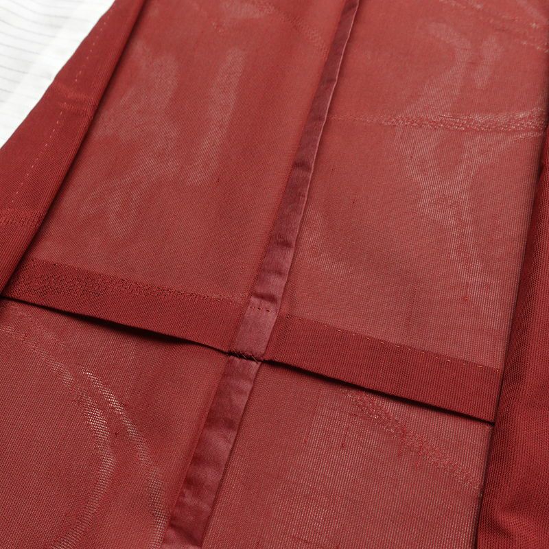 盛夏 紗 しつけ糸付き 正絹 流水・波柄 単衣仕立て 身丈163.5cm 裄丈65.5cm リサイクル着物 着物 薄物 赤・朱_画像18