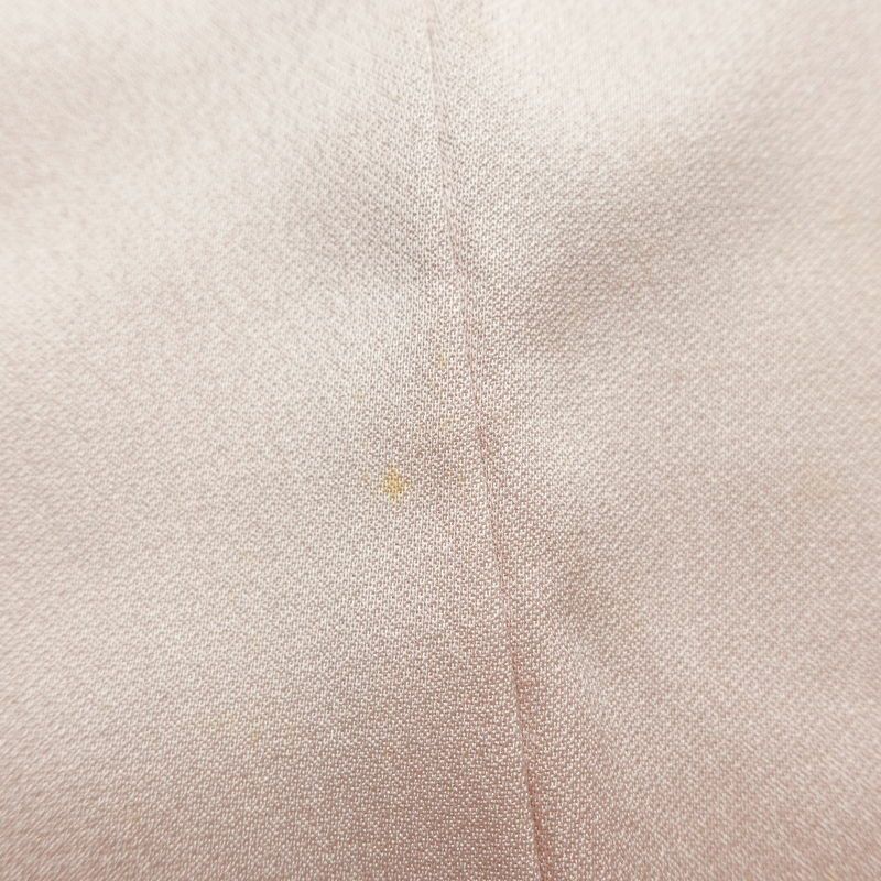 付け下げ 一つ紋付き 正絹 風景柄 袷仕立て 身丈165cm 裄丈66.5cm リサイクル着物 一部しつけ糸付き 着物 ピンク_画像10