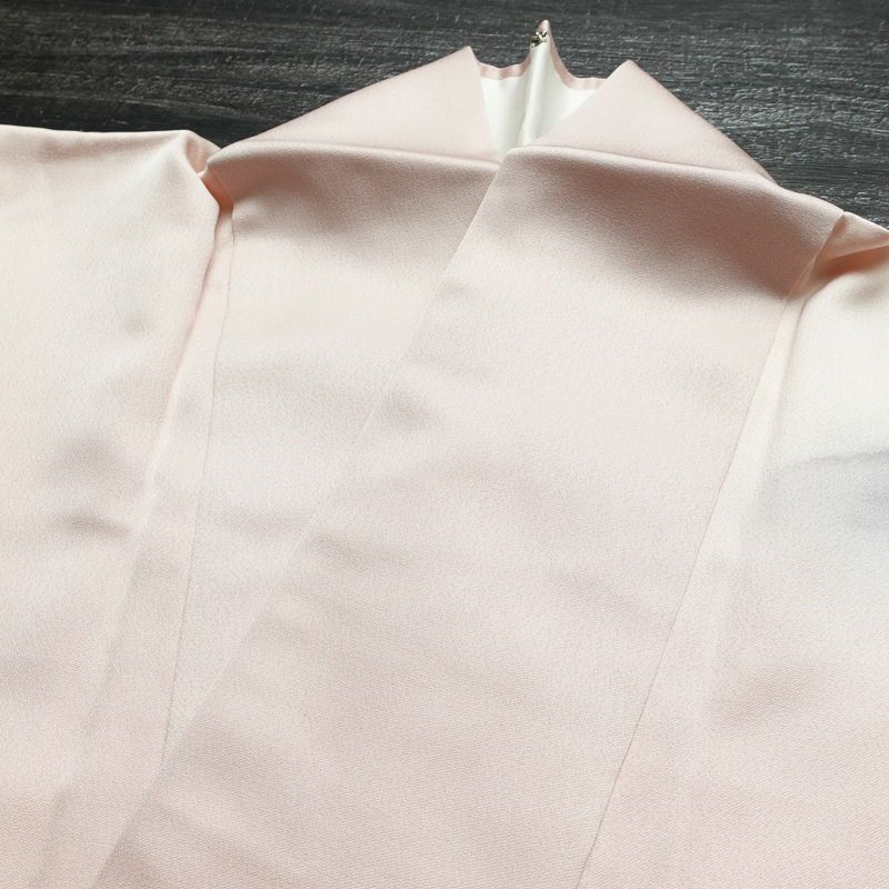 付け下げ 一つ紋付き 正絹 風景柄 袷仕立て 身丈165cm 裄丈66.5cm リサイクル着物 一部しつけ糸付き 着物 ピンク_画像18