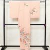 付け下げ 縮緬 一つ紋付き 伊達衿付き 正絹 花柄 袷仕立て 身丈160.5cm 裄丈65.5cm リサイクル着物 着物 入学式 七五三 フォーマル 菊 ピンク_画像2