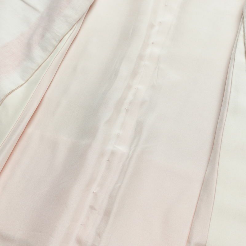 付け下げ 縮緬 一つ紋付き 伊達衿付き 正絹 花柄 袷仕立て 身丈160.5cm 裄丈65.5cm リサイクル着物 着物 入学式 七五三 フォーマル 菊 ピンク_画像17