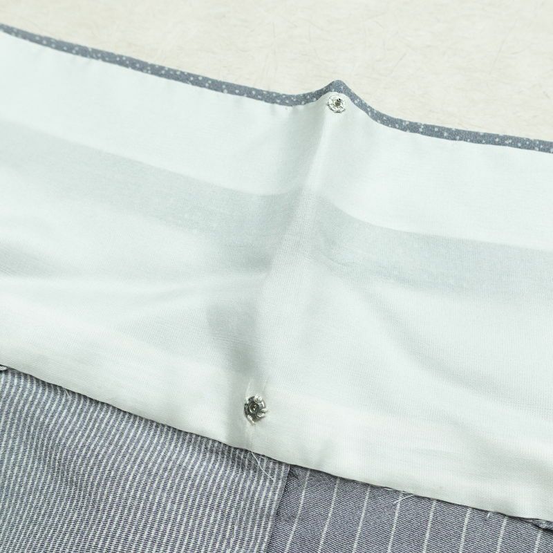 単衣 小紋 良品 縮緬 正絹 その他の柄 単衣仕立て 身丈163cm 裄丈64.5cm リサイクル着物 着物 青・紺_画像18