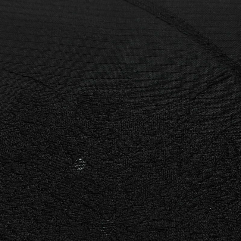 喪服 美品 夏喪服 夏用 絽 落款入り しつけ糸付き 五つ紋付き 正絹 無地 単衣仕立て 身丈165cm 裄丈67cm リサイクル着物 着物 未使用品 黒_画像13