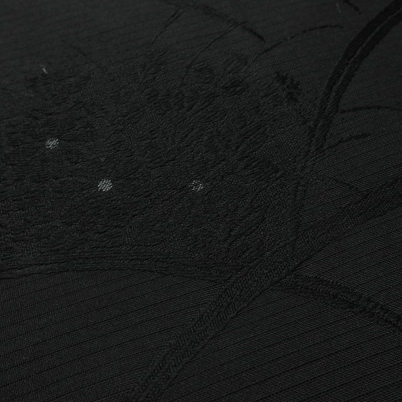 喪服 美品 夏喪服 夏用 絽 落款入り しつけ糸付き 五つ紋付き 正絹 無地 単衣仕立て 身丈165cm 裄丈67cm リサイクル着物 着物 未使用品 黒_画像14