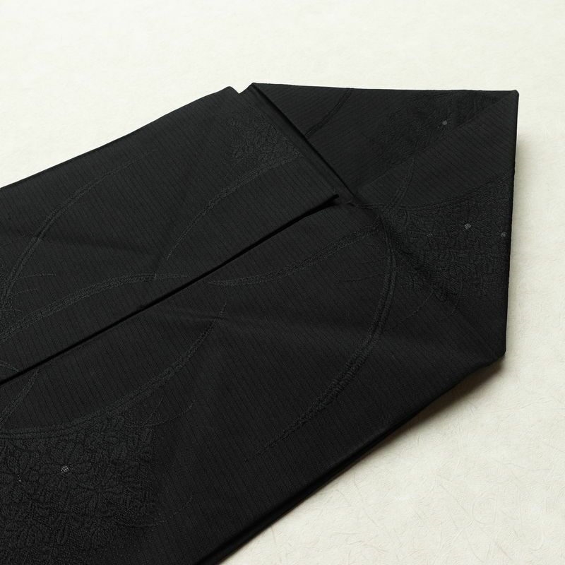 喪服 美品 夏喪服 夏用 絽 落款入り しつけ糸付き 五つ紋付き 正絹 無地 単衣仕立て 身丈165cm 裄丈67cm リサイクル着物 着物 未使用品 黒_画像15