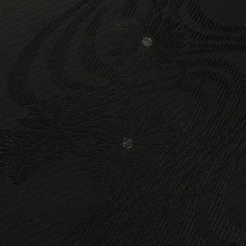 喪服 夏用 夏喪服 美品 絽 落款入り しつけ糸付き 五つ紋付き バチ衿仕立て 正絹 無地 単衣仕立て 身丈172cm 裄丈70cm リサイクル着物 着物 未使用品 黒_画像11