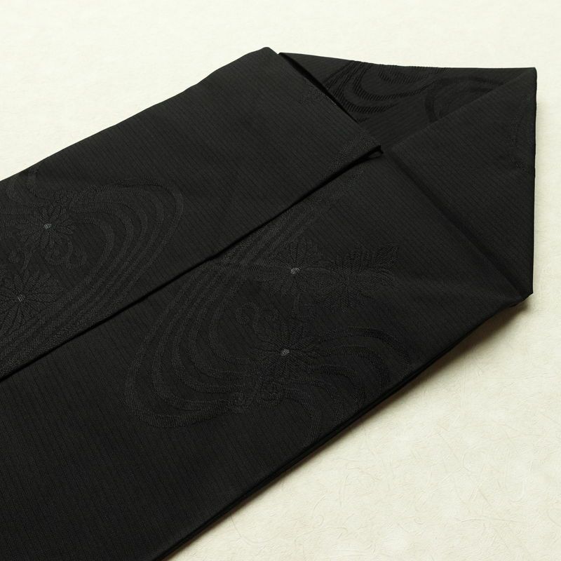 喪服 夏用 夏喪服 美品 絽 落款入り しつけ糸付き 五つ紋付き バチ衿仕立て 正絹 無地 単衣仕立て 身丈172cm 裄丈70cm リサイクル着物 着物 未使用品 黒_画像13