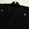 喪服 美品 袷喪服 落款入り しつけ糸付き 縮緬 五つ紋付き 正絹 無地 袷仕立て 身丈164.5cm 裄丈68cm リサイクル着物 着物 未使用品 黒_画像7