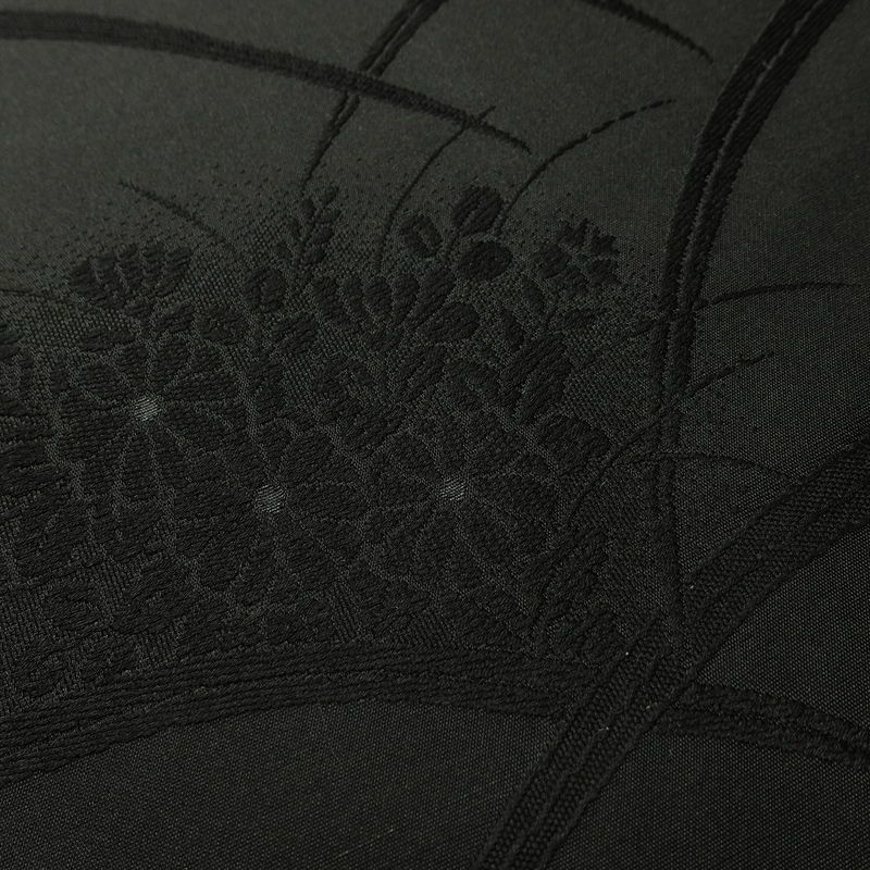 喪服 美品 袷喪服 落款入り しつけ糸付き 縮緬 五つ紋付き 正絹 無地 袷仕立て 身丈164.5cm 裄丈68cm リサイクル着物 着物 未使用品 黒_画像13