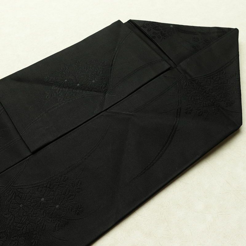 喪服 美品 袷喪服 落款入り しつけ糸付き 縮緬 五つ紋付き 正絹 無地 袷仕立て 身丈164.5cm 裄丈68cm リサイクル着物 着物 未使用品 黒_画像15