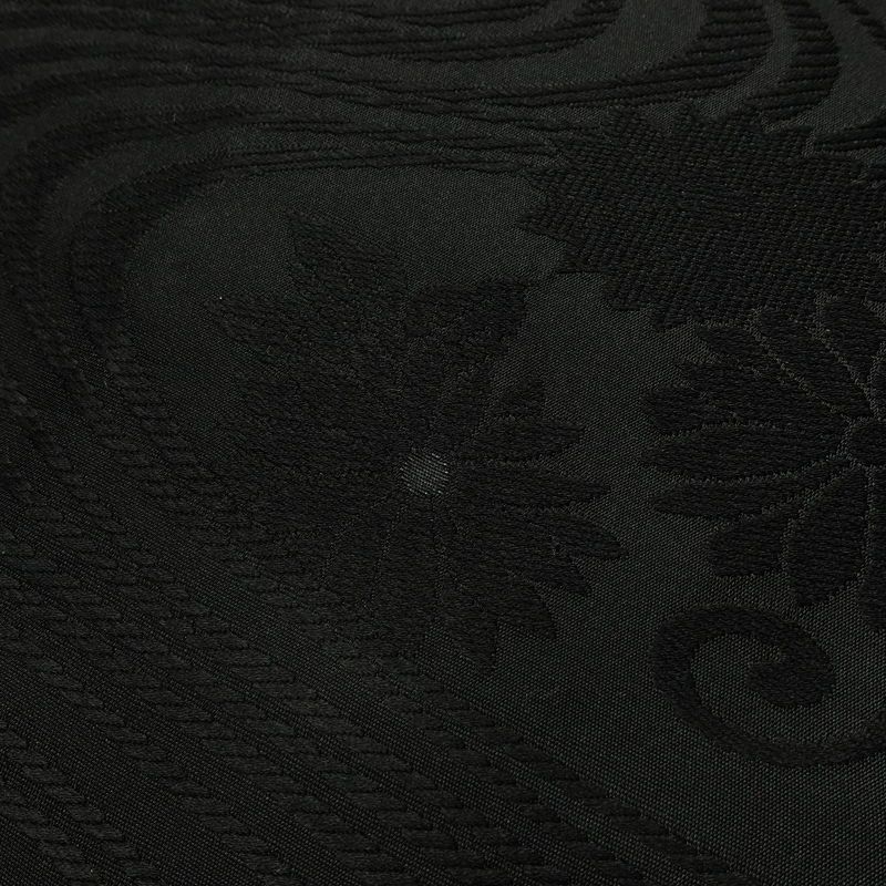 喪服 美品 袷喪服 落款入り しつけ糸付き 縮緬 五つ紋付き トールサイズ 正絹 無地 袷仕立て 身丈172cm 裄丈71cm リサイクル着物 着物 未使用品 黒_画像12