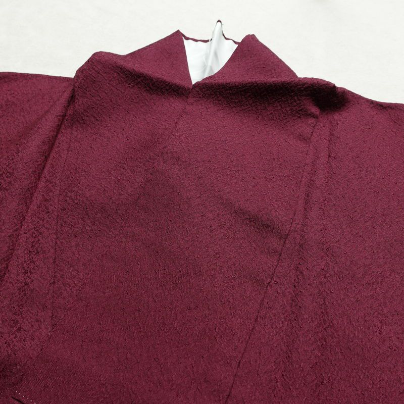 色無地 良品 しつけ糸付き 正絹 無地 袷仕立て 身丈157cm 裄丈63cm リサイクル着物 着物 お茶会 シンプル 紫・藤色_画像15