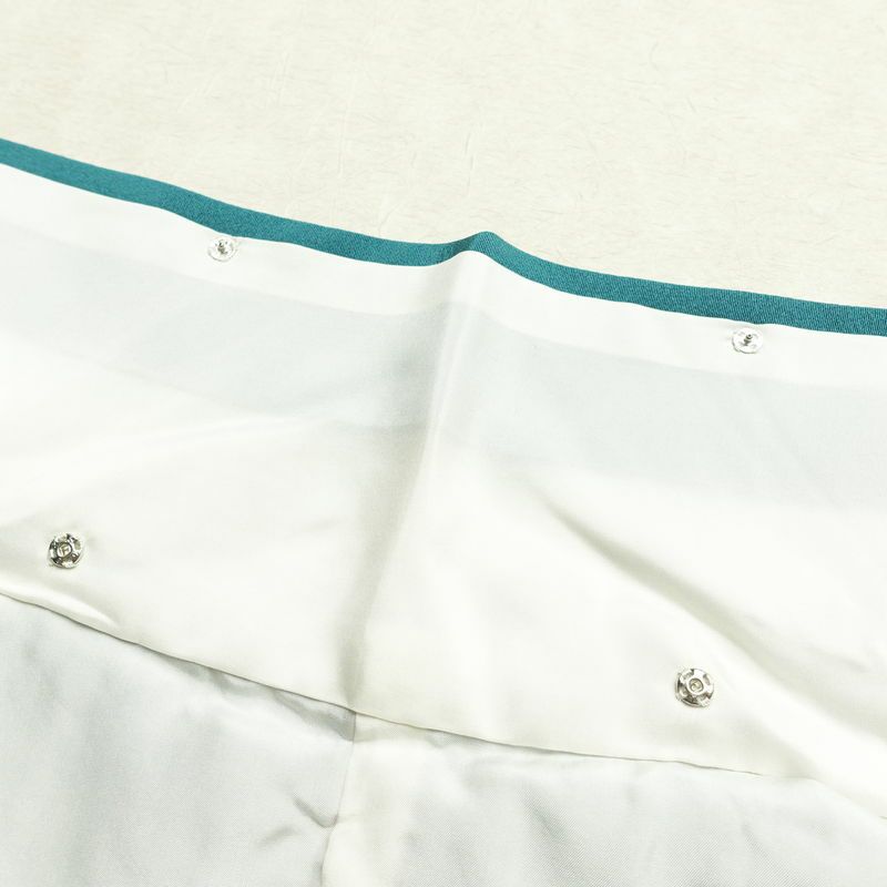 訪問着 おかべみつこ 良品 落款入り 縮緬 正絹 風景柄 袷仕立て 身丈165cm 裄丈68.5cm リサイクル着物 着物 シンプル 緑・うぐいす色_画像20