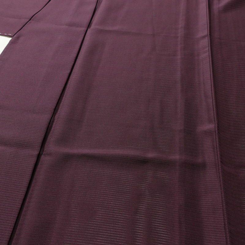 盛夏 色無地 絽 美品 しつけ糸付き 夏用 一つ紋付き 正絹 無地 単衣仕立て 身丈162cm 裄丈63cm リサイクル着物 着物 薄物 紫・藤色_画像5