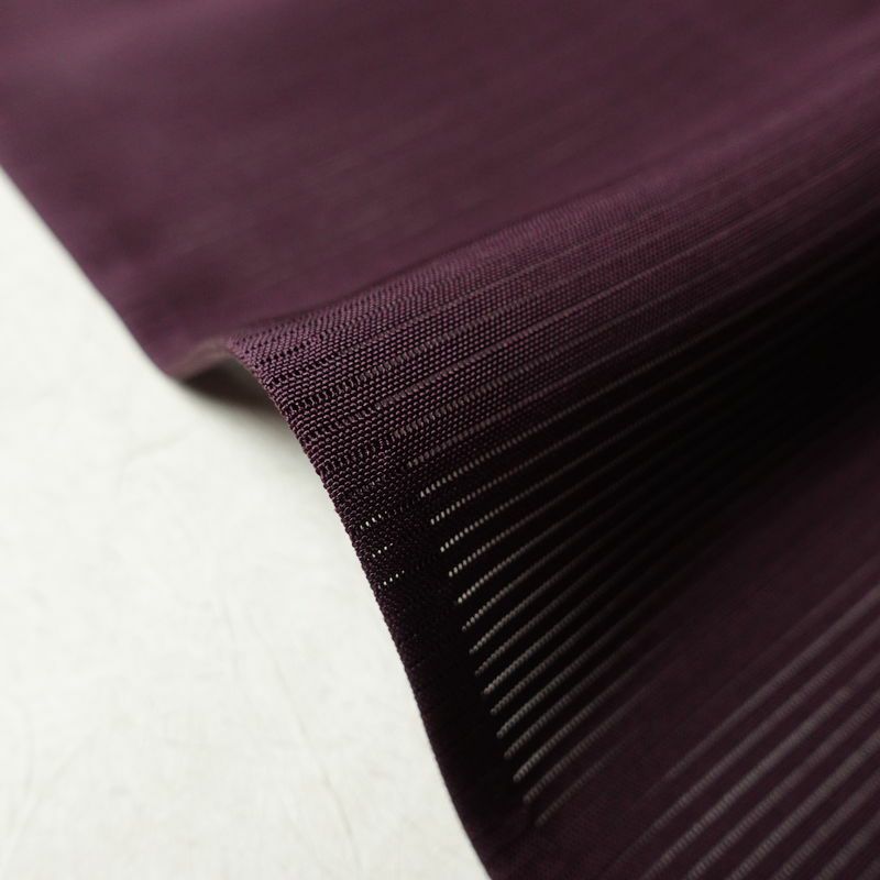 盛夏 色無地 絽 美品 しつけ糸付き 夏用 一つ紋付き 正絹 無地 単衣仕立て 身丈162cm 裄丈63cm リサイクル着物 着物 薄物 紫・藤色_画像12