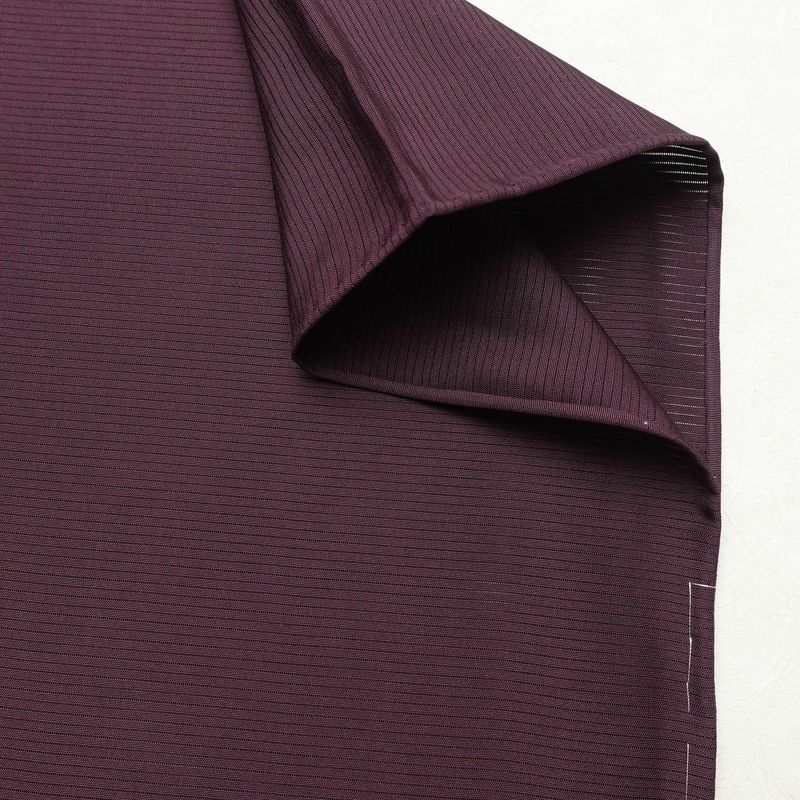 盛夏 色無地 絽 美品 しつけ糸付き 夏用 一つ紋付き 正絹 無地 単衣仕立て 身丈162cm 裄丈63cm リサイクル着物 着物 薄物 紫・藤色_画像15