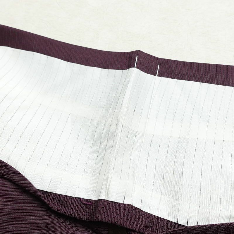 盛夏 色無地 絽 美品 しつけ糸付き 夏用 一つ紋付き 正絹 無地 単衣仕立て 身丈162cm 裄丈63cm リサイクル着物 着物 薄物 紫・藤色_画像19