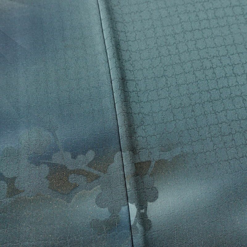 付け下げ 良品 綸子 正絹 人物・動物柄 袷仕立て 身丈154cm 裄丈65.5cm リサイクル着物 着物 箔 青・紺_画像11