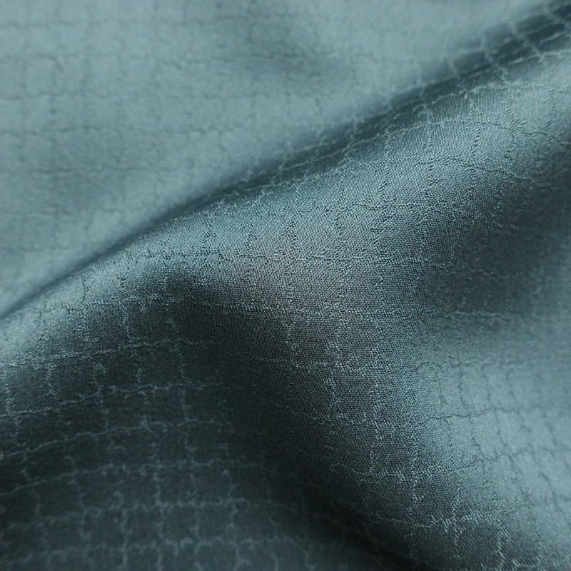 付け下げ 良品 綸子 正絹 人物・動物柄 袷仕立て 身丈154cm 裄丈65.5cm リサイクル着物 着物 箔 青・紺_画像21