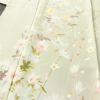 訪問着 良品 落款入り 縮緬 一つ紋付き 正絹 花柄 袷仕立て 身丈157.5cm 裄丈66.5cm リサイクル着物 着物 共八掛 入学式 卒業式 七五三 お宮参り フォーマル 緑・うぐいす色_画像5