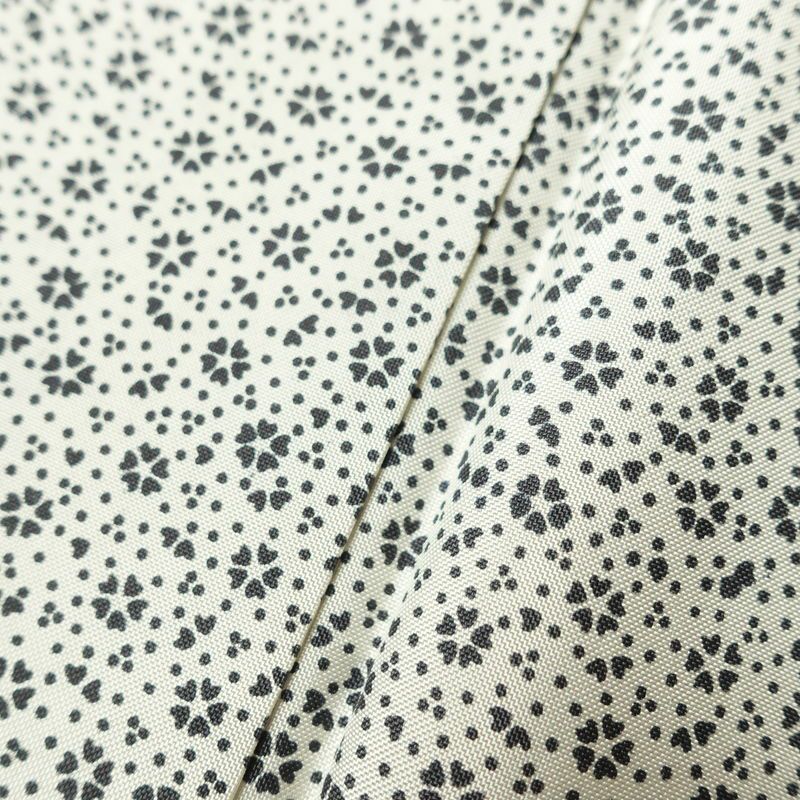 小紋 良品 総柄 正絹 花柄 袷仕立て 身丈157.5cm 裄丈63cm リサイクル着物 着物 白_画像10