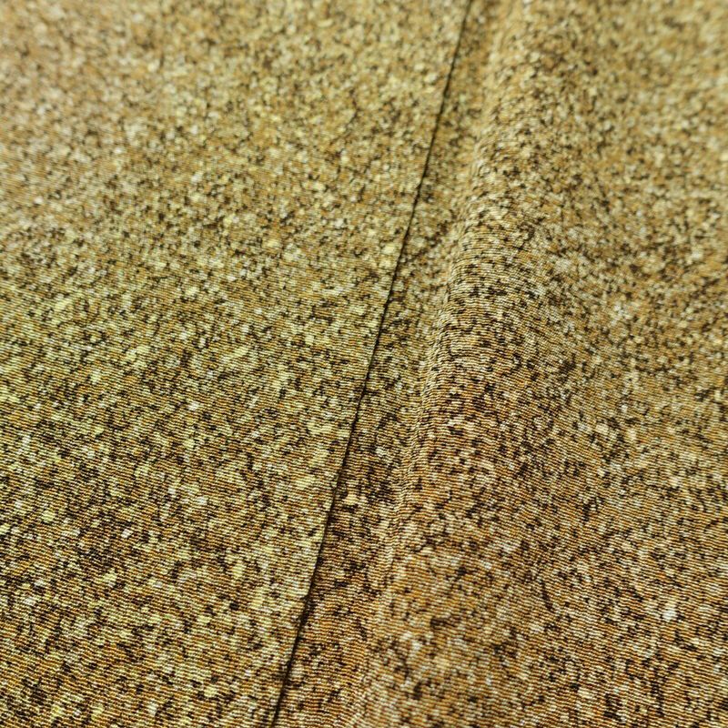 小紋 本蒔蝋染工芸作家 木村勝美 良品 丹後ちりめん 落款入り 縮緬 一つ紋付き 正絹 その他の柄 袷仕立て 身丈161.5cm 裄丈64.5cm リサイクル着物 着物 フォーマル シンプル 黄・黄土色_画像9