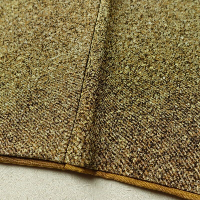 小紋 本蒔蝋染工芸作家 木村勝美 良品 丹後ちりめん 落款入り 縮緬 一つ紋付き 正絹 その他の柄 袷仕立て 身丈161.5cm 裄丈64.5cm リサイクル着物 着物 フォーマル シンプル 黄・黄土色_画像11