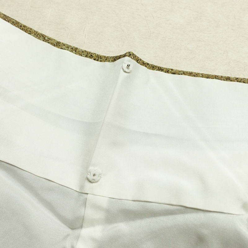 小紋 本蒔蝋染工芸作家 木村勝美 良品 丹後ちりめん 落款入り 縮緬 一つ紋付き 正絹 その他の柄 袷仕立て 身丈161.5cm 裄丈64.5cm リサイクル着物 着物 フォーマル シンプル 黄・黄土色_画像19