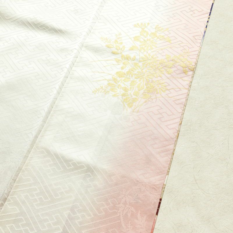 振袖 正絹 古典柄 袷仕立て 身丈162.5cm 裄丈67.5cm リサイクル着物 着物 箔 金彩 成人式 二十歳 二十歳の集い パーティー フォーマル 萩 松 菊 青・紺_画像20