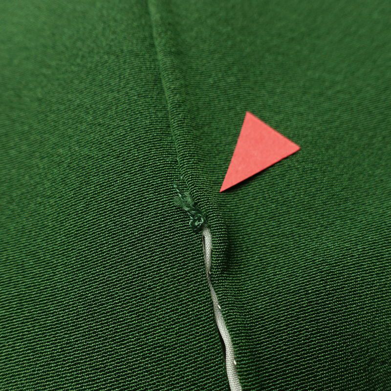 振袖 縮緬 正絹 古典柄 袷仕立て 洒落紋付き 身丈166cm 裄丈68.5cm リサイクル着物 着物 箔 金彩 成人式 二十歳 二十歳の集い パーティー フォーマル 松 菊 桜 緑・うぐいす色_画像21