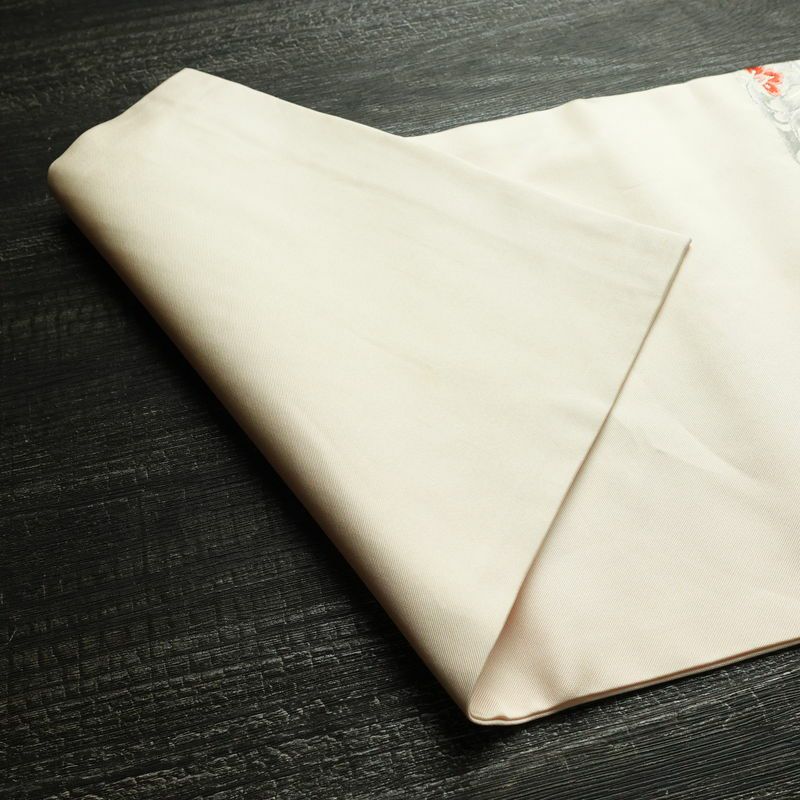 名古屋帯 太鼓柄 正絹 花柄 名古屋仕立て なごや帯 リサイクル帯 帯 箔 銀糸 上品 ピンク_画像9