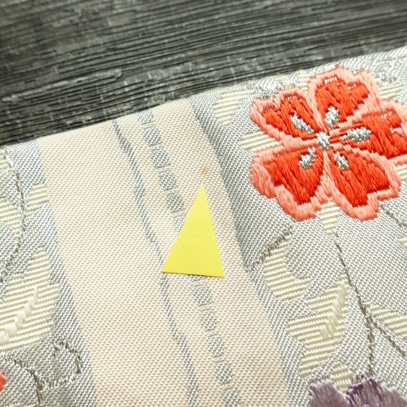 名古屋帯 太鼓柄 正絹 花柄 名古屋仕立て なごや帯 リサイクル帯 帯 箔 銀糸 上品 ピンク_画像14