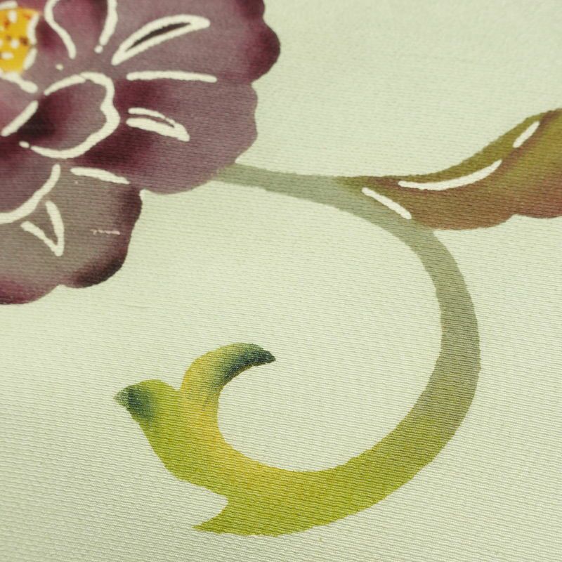 名古屋帯 太鼓柄 正絹 花柄 名古屋仕立て なごや帯 リサイクル帯 帯 シンプル 緑・うぐいす色_画像6