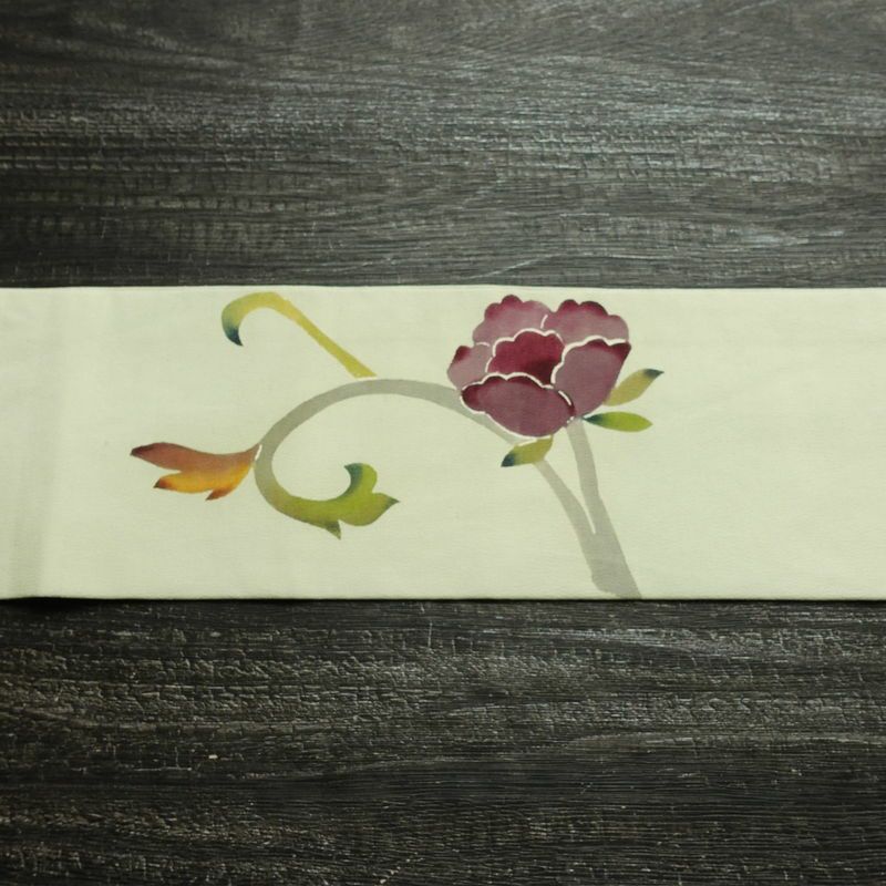 名古屋帯 太鼓柄 正絹 花柄 名古屋仕立て なごや帯 リサイクル帯 帯 シンプル 緑・うぐいす色_画像14