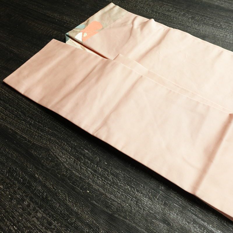 名古屋帯 太鼓柄 良品 正絹 花柄 名古屋仕立て なごや帯 リサイクル帯 帯 箔 上品 ピンク_画像20