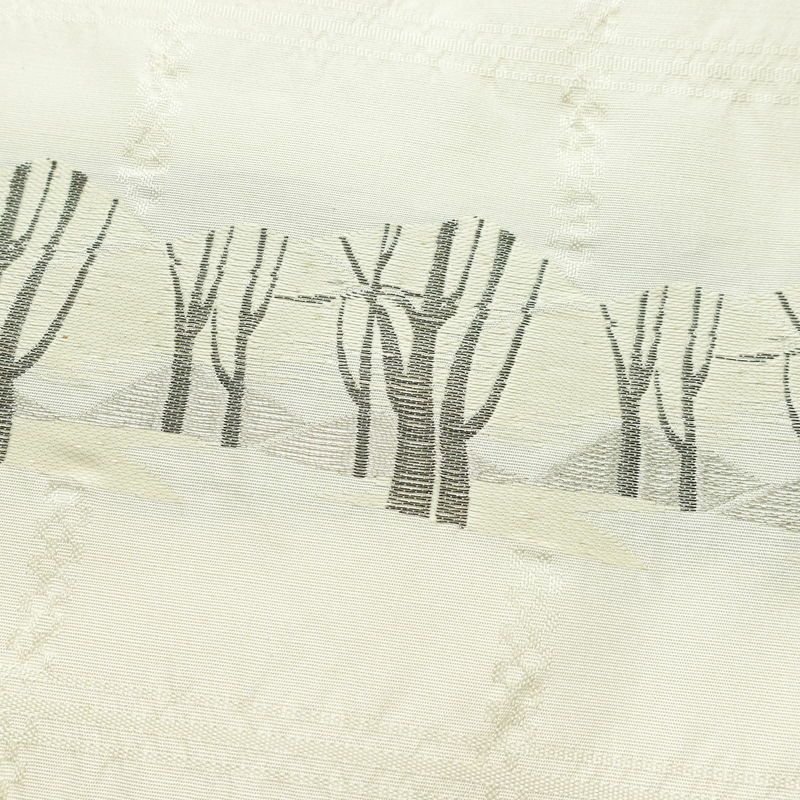 名古屋帯 六通柄 正絹 木の葉・植物柄 名古屋仕立て なごや帯 リサイクル帯 帯 白_画像3