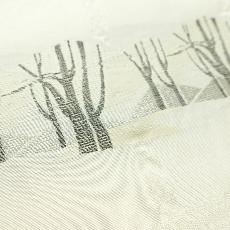 名古屋帯 六通柄 正絹 木の葉・植物柄 名古屋仕立て なごや帯 リサイクル帯 帯 白_画像5