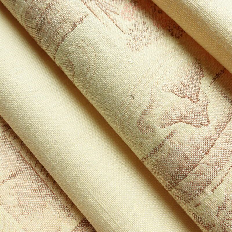 名古屋帯 太鼓柄 良品 正絹 風景柄 通し仕立て なごや帯 リサイクル帯 帯 紬地 ベージュ_画像18