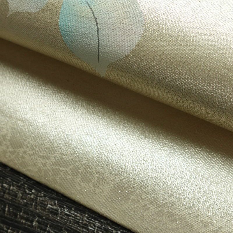 名古屋帯 太鼓柄 正絹 花柄 名古屋仕立て なごや帯 リサイクル帯 帯 箔 金・銀_画像8