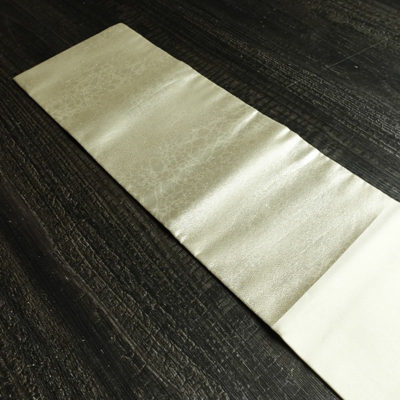 名古屋帯 太鼓柄 正絹 花柄 名古屋仕立て なごや帯 リサイクル帯 帯 箔 金・銀_画像16