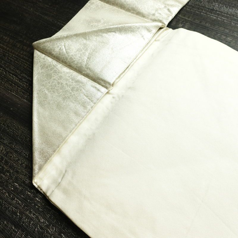 名古屋帯 太鼓柄 正絹 花柄 名古屋仕立て なごや帯 リサイクル帯 帯 箔 金・銀_画像19